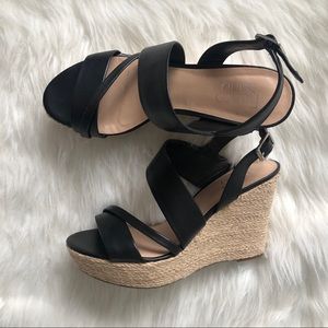Franco Sarto Black Wedge Sandals